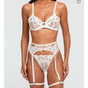 One empire three piece white lingerie set - tags on brand new